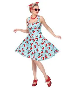 50'ies Rock'n Roll Kleid Mit Petticoat