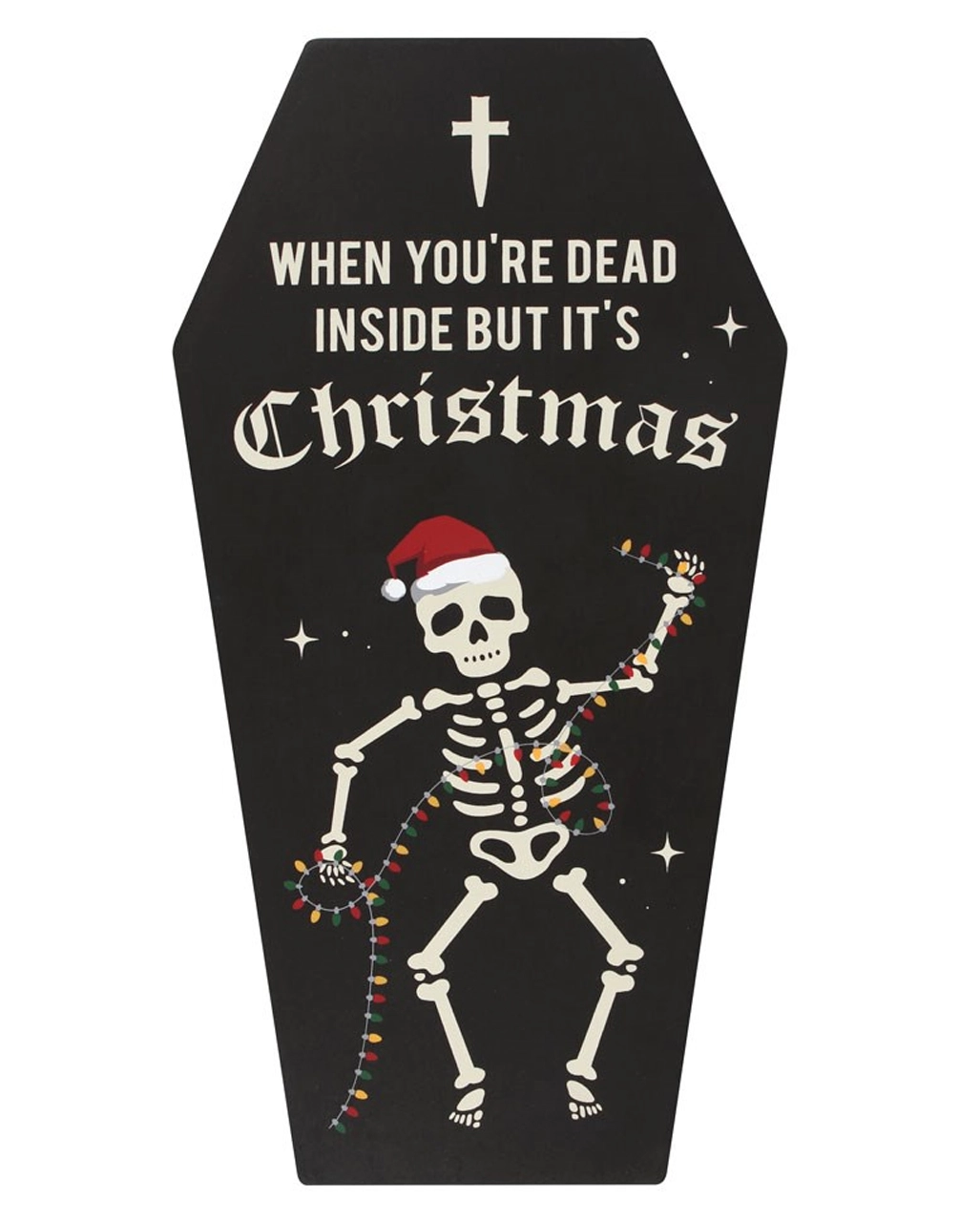 "Dead Inside Coffin" Cryptmas Wandbild In Sargform 3 "Dead Inside Coffin" Cryptmas Wandbild In Sargform