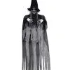 Böse Hexe Hängefigur Grau 180cm -Karnevalsbekleidungsgeschäft graue hexe haengefigur 180cm grey witch hanging figure halloween figur zum aufhaengen 53367