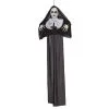 Zombie Nonne Hängefigur Leuchtaugen -Karnevalsbekleidungsgeschäft gruselige nonnen haengefigur mit roten augen creepy nun hanging decoration with red light up eyes halloween dekoration halloween dekofigur 39159