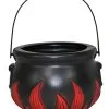 Hexenkessel Mit Flammen Verzierung 18 Cm -Karnevalsbekleidungsgeschäft hexenkessel mit flammen motiv 18 cm witch kettle with flames 18 cm halloween deko 39319 01