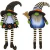 Plüsch Kantenhocker Halloween Gnom Leuchtend 38cm -Karnevalsbekleidungsgeschäft leuchtender pluesch kantenhocker halloween zwerg 38cm plush light up witch gnome shelf sitter 54085