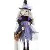Halloween Hexe Kantenhocker Figur Lila 50cm -Karnevalsbekleidungsgeschäft lila halloween hexe kantenhocker figur violet halloween witch sitting figure klassische hexen deko 53804