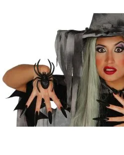 Karnevalsbekleidungsgeschäft -Karnevalsbekleidungsgeschäft schwarze glitter spinne 2 st edle halloween dekoration elegante gothic ungeziefer deko 28685 02