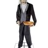 Sprechender Hausdiener Mit Tablett -Karnevalsbekleidungsgeschäft sprechender butler mit tablett halloween animatronic talking butler with tablet 51759 01