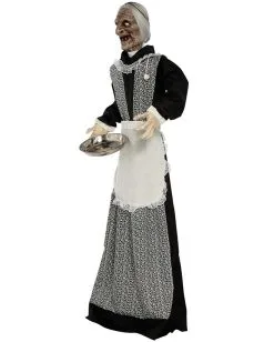 Zombie Dienstmagd Mit Licht & Sound 155cm -Karnevalsbekleidungsgeschäft zombie dienstmaedchen mit licht und sound 155cm zombie maid with light and sound halloween animatronics 53364 2