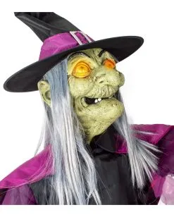 Karnevalsbekleidungsgeschäft -Karnevalsbekleidungsgeschäft zwei kochende hexenschwestern mit hexenkessel halloween animatronic cooking witches with cauldron 51760 02